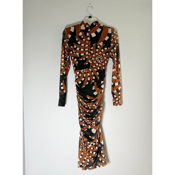 Farm Rio Bananada Black Dark Tulle Midi Dress Bananada Black Size Small Bodycon - Picture 4 of 9